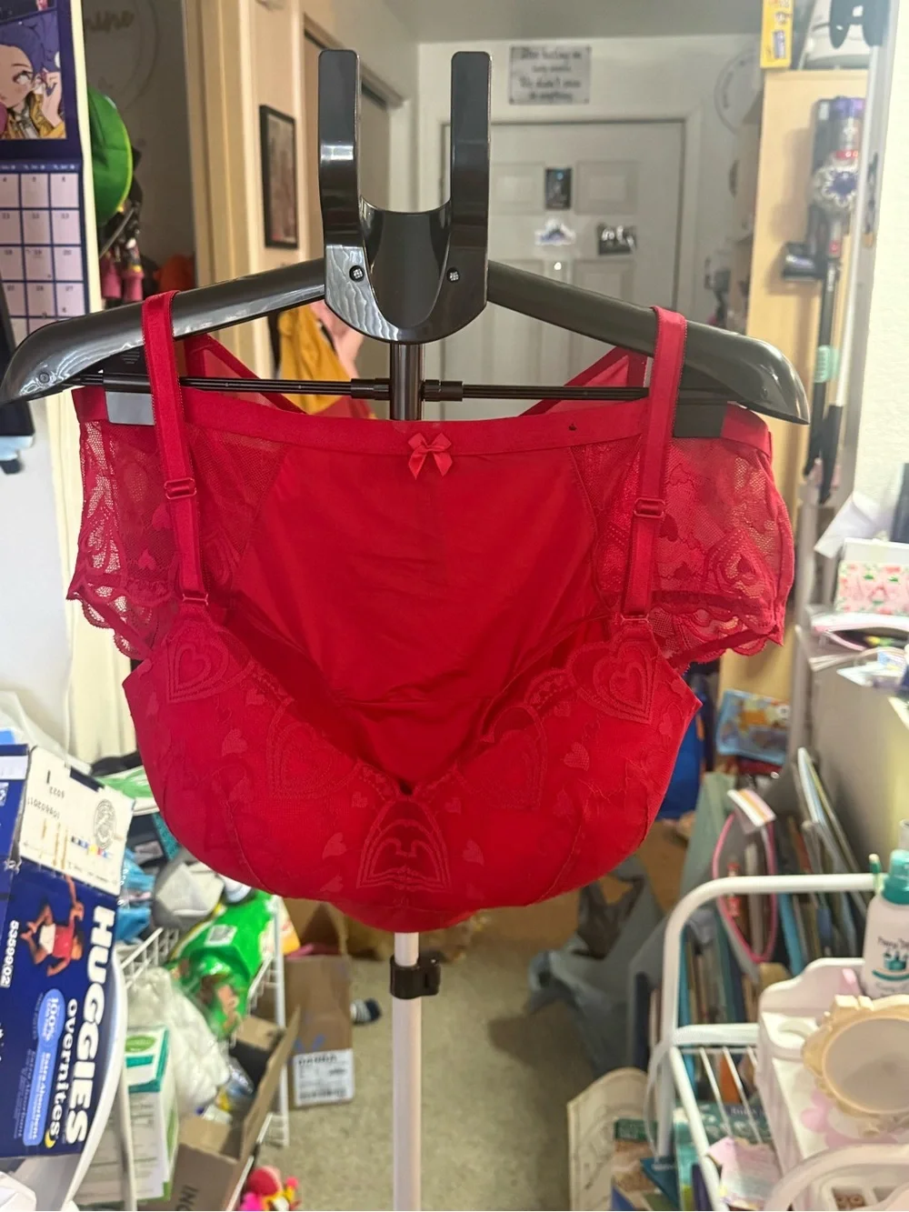 Torrid Red Lace Hearts Lightly Lined Bra and Brief Set